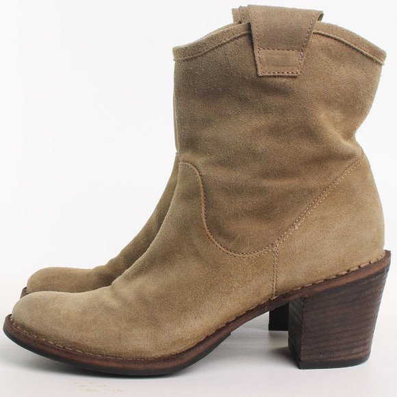FIORENTINI + BAKER Block Heel Boots Bootie Size EU 39 US 9 Green/Taupe - Picture 6 of 16